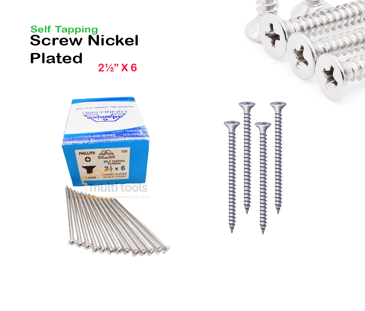 Self Tapping Screw Nickel Plated 2-1/2 X 6(Philip)